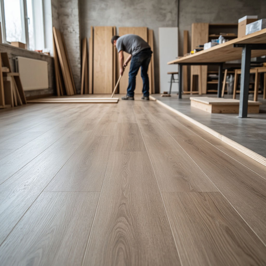 Укладка ламината по прямой (палубаная укладка)