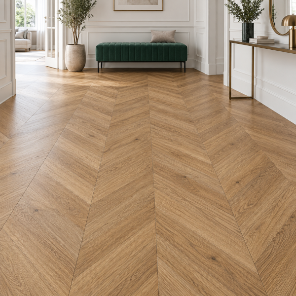 Кварцвиниловая плитка Alpine Floor Альпийский шеврон (Chevron Alpine) ECO 18-5 Макадамия