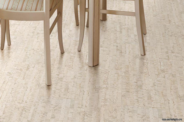 Клеевой пробковый пол ECOCork Linea White