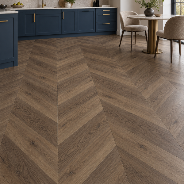 Кварцвиниловая плитка Alpine Floor Альпийский шеврон (Chevron Alpine) Дуб Коричневый ECO 18-13 MC