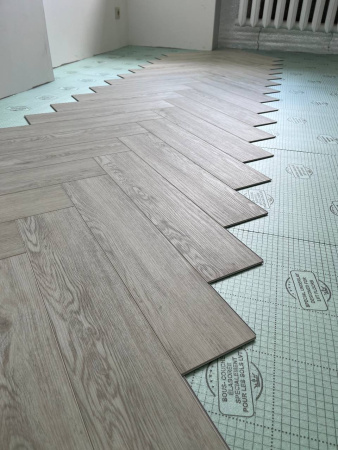 Кварцвиниловая плитка (Елочка) Alpine Floor PARQUET LIGHT ECO 13-4 Дуб Арктик