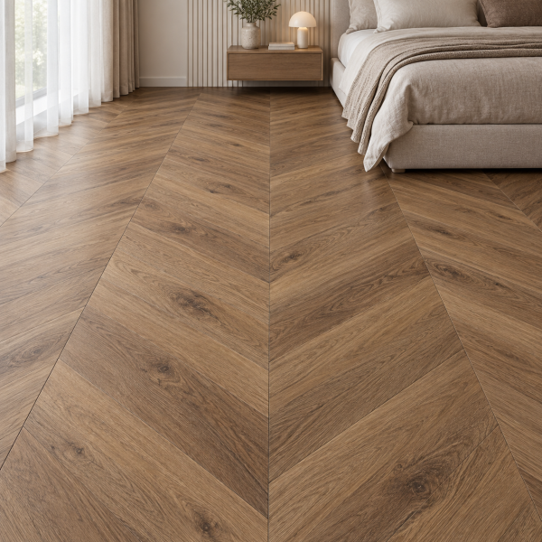 Кварцвиниловая плитка Alpine Floor Альпийский шеврон (Chevron Alpine) ECO 18-4 Дуб Насыщенный