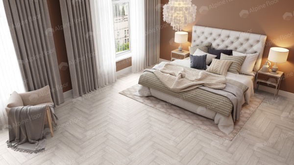 Кварцвиниловая плитка (Елочка) Alpine Floor PARQUET LIGHT ECO 13-9 Голубой Лес