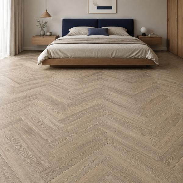 Кварцвиниловая плитка (Елочка) Alpine Floor Легкий паркет (Light Parquet) ECO 13-3 Дуб Ваниль Селект