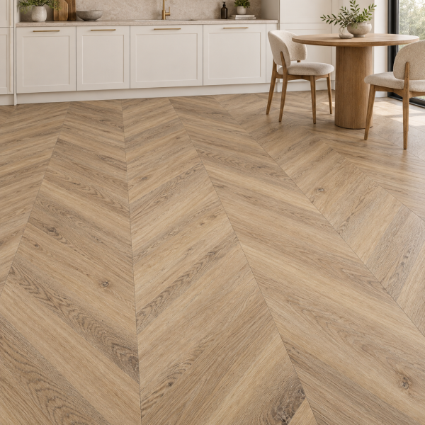 Кварцвиниловая плитка Alpine Floor Альпийский шеврон (Chevron Alpine) ECO 18-3 Дуб Натуральный Отбеленный