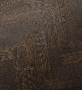 Инженерная доска Greenline ULTIMA (английская ёлка) 832 Дуб Эбони
