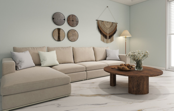 Ламинат MSPC Бело-золотой мрамор DC833 MР