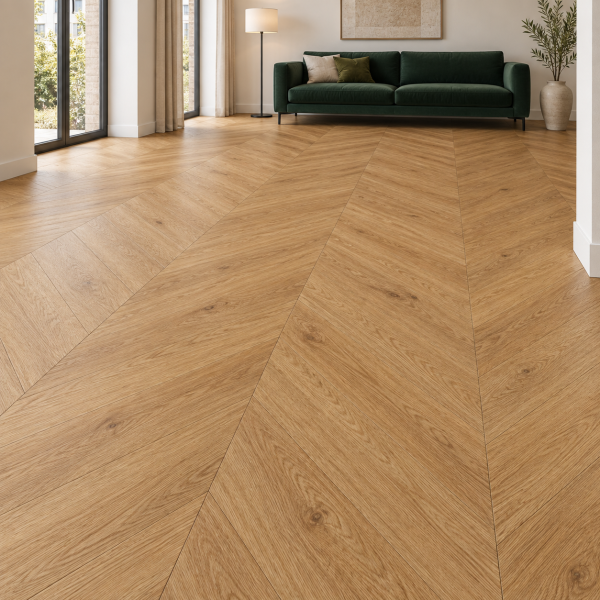 Кварцвиниловая плитка Alpine Floor Альпийский шеврон (Chevron Alpine) Сокровище Tesoro ECO 18-16 MC