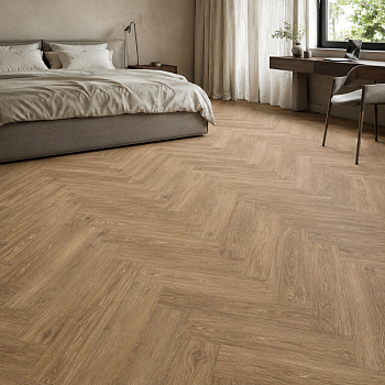 Кварцвиниловая плитка (Елочка) Alpine Floor Легкий паркет (Light Parquet) ECO 13-10 Макадамия