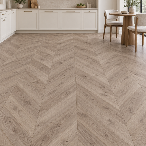 Кварцвиниловая плитка Alpine Floor Альпийский шеврон (Chevron Alpine) Гикори ECO 18-21 MC