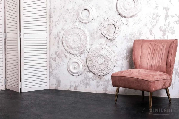 Кварцвиниловый ламинат CERAMO VINILAM GLUE Сланцевый Чёрный 61607 Glue