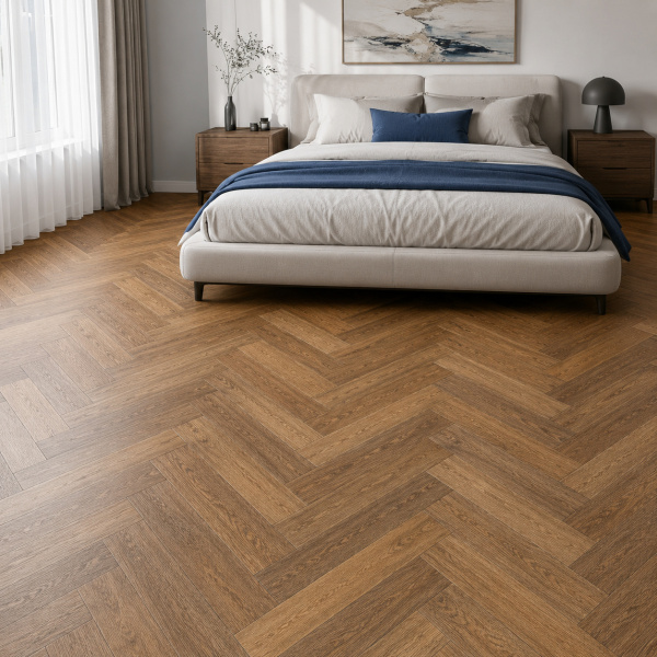 Кварцвиниловая плитка (Елочка) Alpine Floor Легкий паркет (Light Parquet) Дуб Капелла ЕСО 13-31