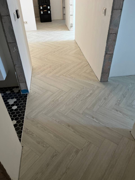 Кварцвиниловая плитка (Елочка) Alpine Floor PARQUET LIGHT ECO 13-4 Дуб Арктик