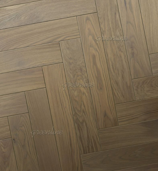 Инженерная доска Greenline EXTRA (английская ёлка) 710 Дуб Вулкано