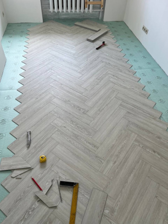 Кварцвиниловая плитка (Елочка) Alpine Floor PARQUET LIGHT ECO 13-4 Дуб Арктик