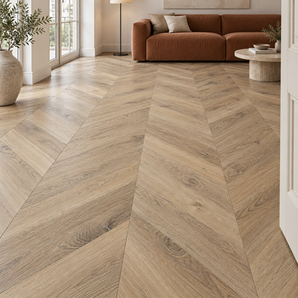 Кварцвиниловая плитка Alpine Floor Альпийский шеврон (Chevron Alpine) ECO 18-3 Дуб Натуральный Отбеленный