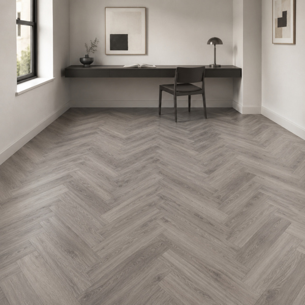 Кварцвиниловая плитка (Елочка) Alpine Floor Легкий паркет (Light Parquet) Дуб Мерга ЕСО 13-13