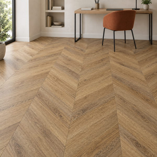 Кварцвиниловая плитка Alpine Floor Альпийский шеврон (Chevron Alpine) Дуб Буна ECO 18-15 MC