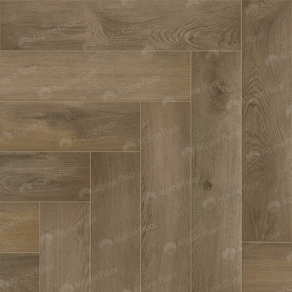 Кварцвиниловая плитка (Елочка) Alpine Floor PARQUET LIGHT ECO 13-7 Дуб Насыщенный