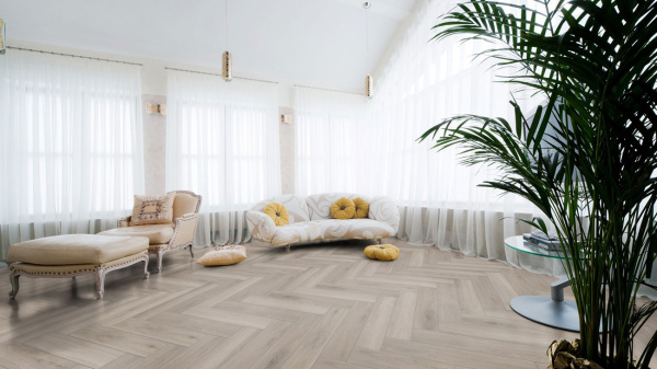 Ламинат Kronotex Herringbone D 3773 Дуб Сильвер