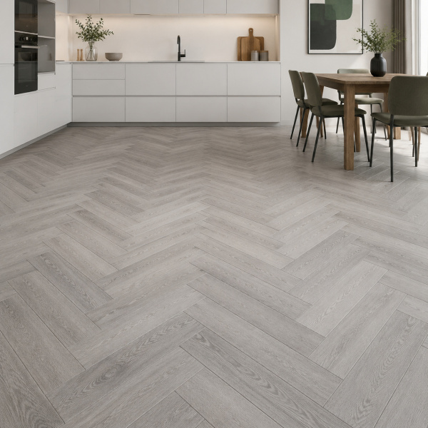 Кварцвиниловая плитка (Елочка) Alpine Floor Легкий паркет (Light Parquet) Дуб Лейтена ЕСО 13-18