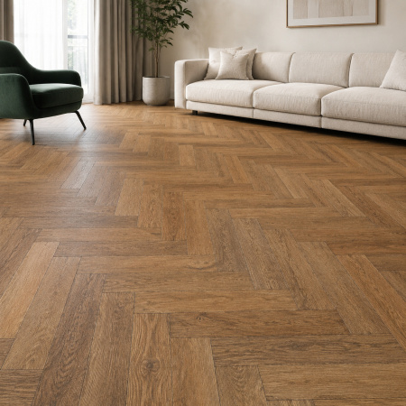 Кварцвиниловая плитка (Елочка) Alpine Floor Легкий паркет (Light Parquet) Дуб Капелла ЕСО 13-31