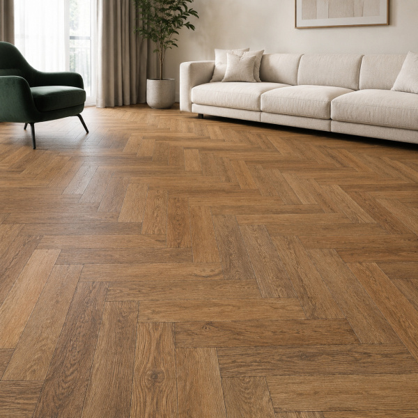 Кварцвиниловая плитка (Елочка) Alpine Floor Легкий паркет (Light Parquet) Дуб Капелла ЕСО 13-31
