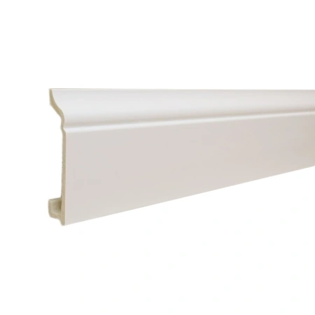 Плинтус напольный P10-W(M) (гладкий) (2,4 м) белый, матовый