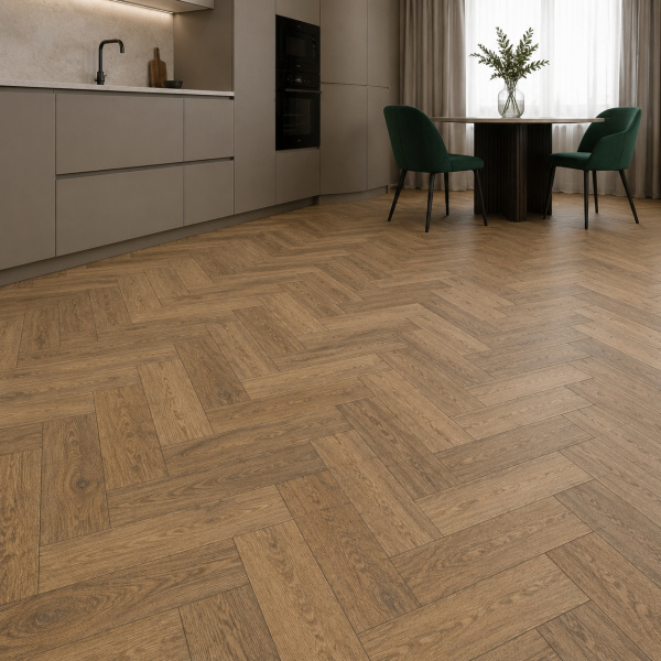 Кварцвиниловая плитка (Елочка) Alpine Floor Легкий паркет (Light Parquet) Дуб Буна ЕСО 13-30