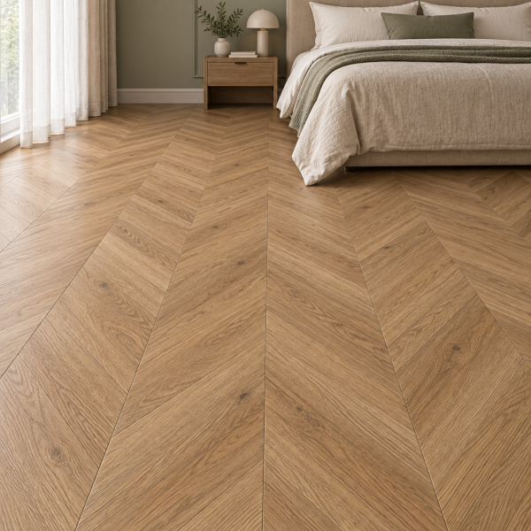 Кварцвиниловая плитка Alpine Floor Альпийский шеврон (Chevron Alpine) ECO 18-5 Макадамия