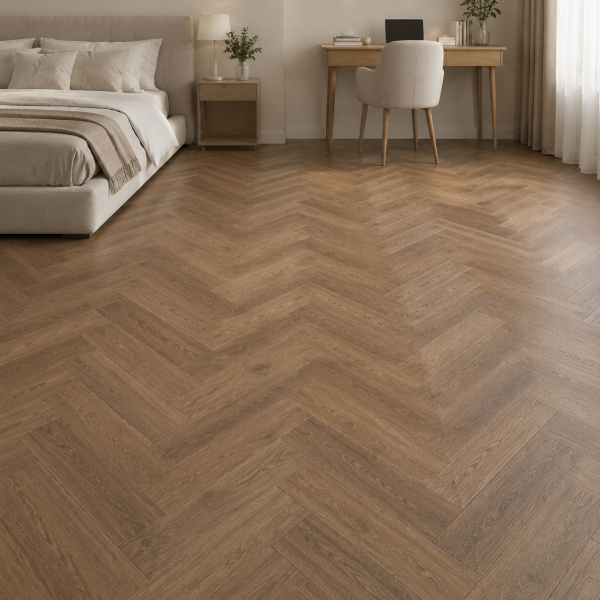 Кварцвиниловая плитка (Елочка) Alpine Floor Легкий паркет (Light Parquet) Дуб Альферац ЕСО 13-22