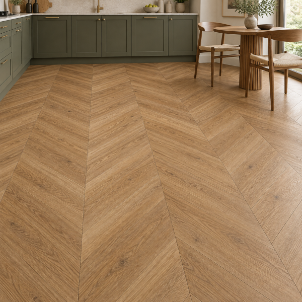 Кварцвиниловая плитка Alpine Floor Альпийский шеврон (Chevron Alpine) ECO 18-5 Макадамия