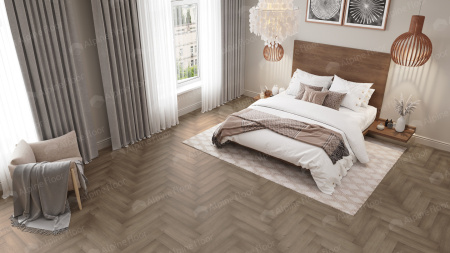Кварцвиниловая плитка (Елочка) Alpine Floor PARQUET LIGHT ECO 13-7 Дуб Насыщенный