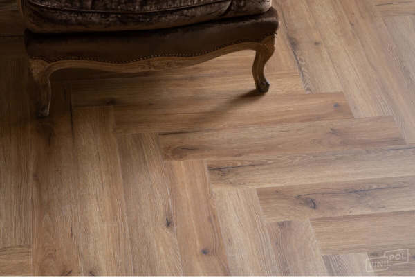 Кварцвиниловая плитка VinilPol Herringbone 9933 Паркет Франческо