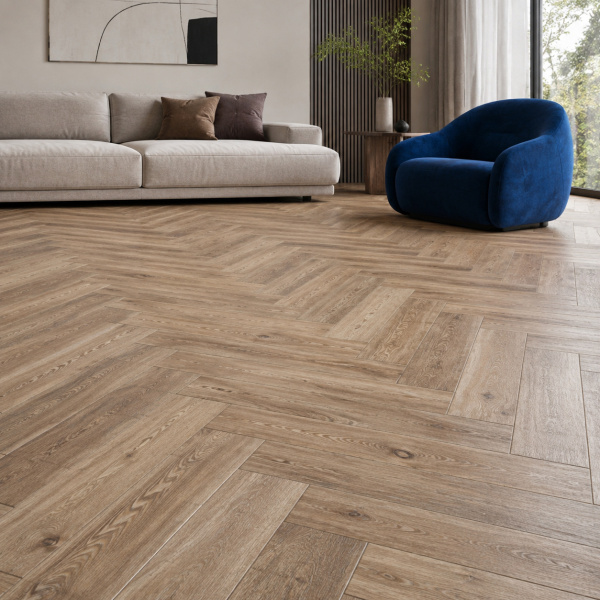 Кварцвиниловая плитка (Елочка) Alpine Floor Легкий паркет (Light Parquet) Дуб Синистра ЕСО 13-17