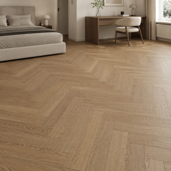 Кварцвиниловая плитка (Елочка) Alpine Floor Легкий паркет (Light Parquet) Дуб Селена ЕСО 13-32