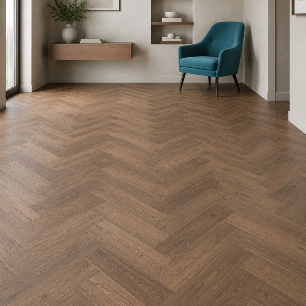 Кварцвиниловая плитка (Елочка) Alpine Floor Легкий паркет (Light Parquet) Дуб Альферац ЕСО 13-22