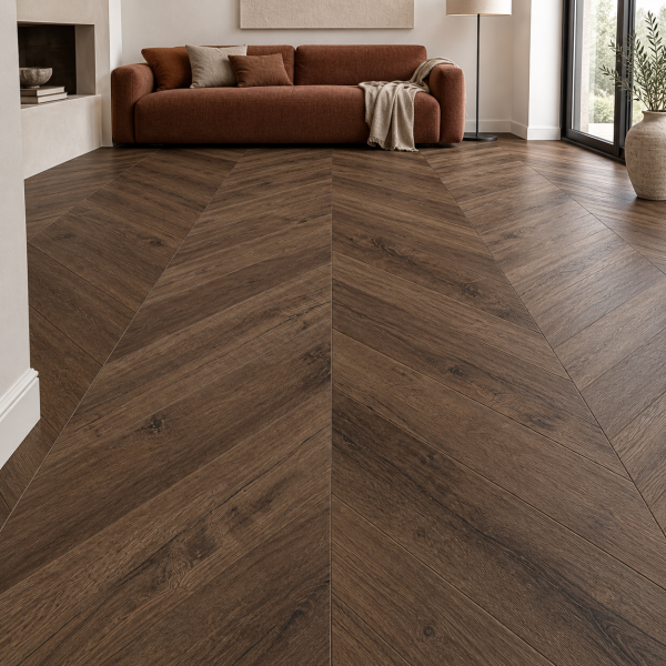 Кварцвиниловая плитка Alpine Floor Альпийский шеврон (Chevron Alpine) Кофейный дуб Мокка ECO 18-12 MC