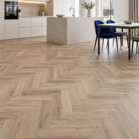 Кварцвиниловая плитка (Елочка) Alpine Floor Легкий паркет (Light Parquet) ECO 13-5 Дуб Натуральный отбеленный