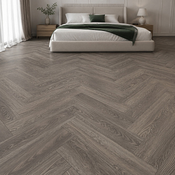 Кварцвиниловая плитка (Елочка) Alpine Floor Легкий паркет (Light Parquet) ECO 13-8 Венге Грей