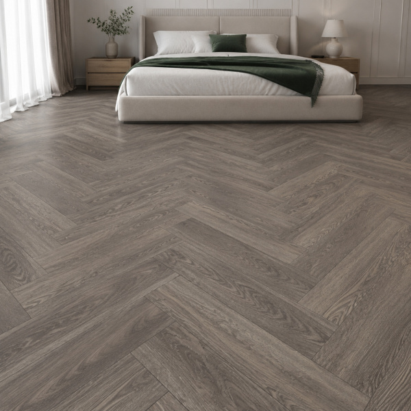 Кварцвиниловая плитка (Елочка) Alpine Floor Легкий паркет (Light Parquet) ECO 13-8 Венге Грей