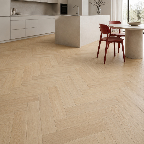Кварцвиниловая плитка (Елочка) Alpine Floor Легкий паркет (Light Parquet) Дуб Лесат ЕСО 13-26