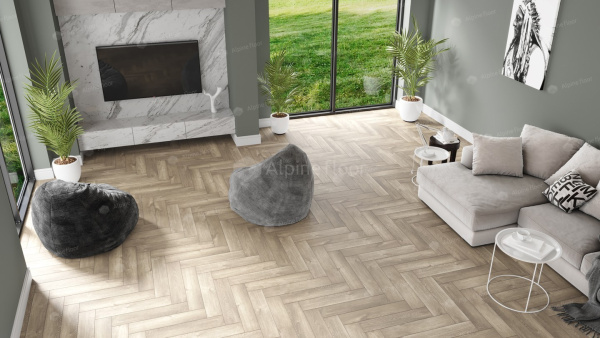 Клеевая кварцвиниловая плитка Alpine Floor Parquet LVT Дуб Натуральный Отбеленный ECO 16-5