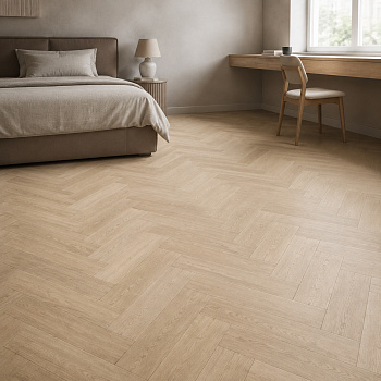Кварцвиниловая плитка (Елочка) Alpine Floor Легкий паркет (Light Parquet) Дуб Лесат ЕСО 13-26