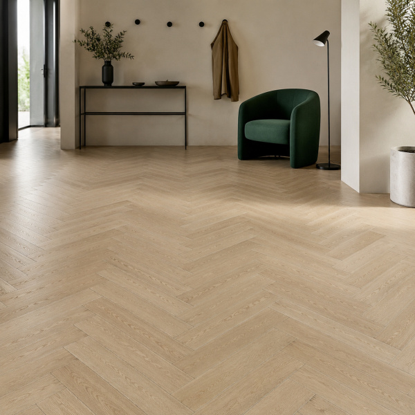 Кварцвиниловая плитка (Елочка) Alpine Floor Легкий паркет (Light Parquet) Дуб Лесат ЕСО 13-26